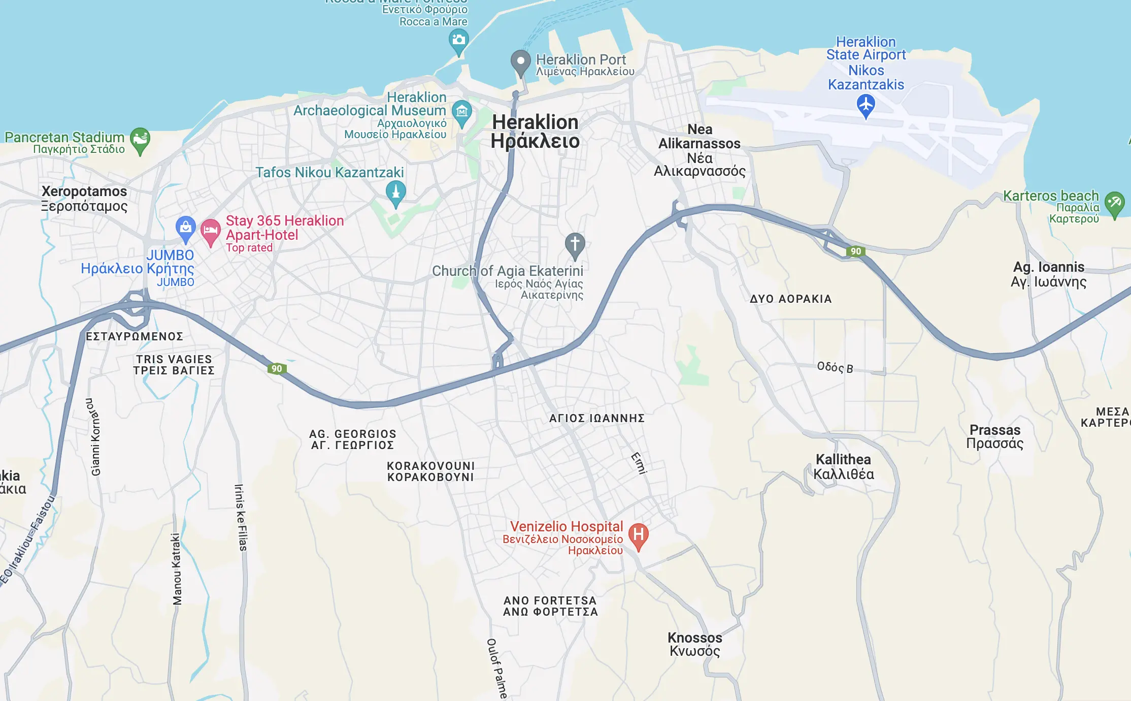 Heraklion-Map Heraklion-Map
