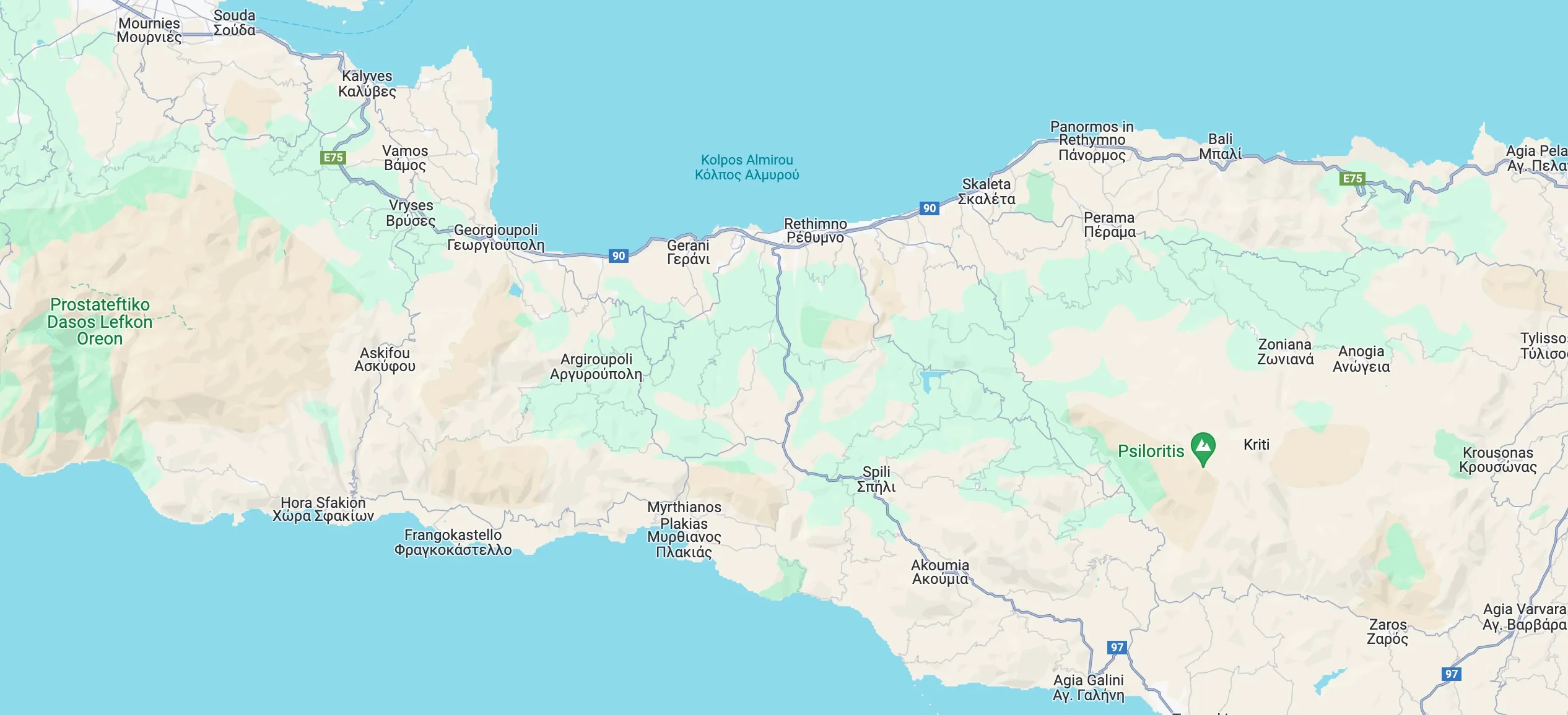 Rethymno Map Rethymno Map
