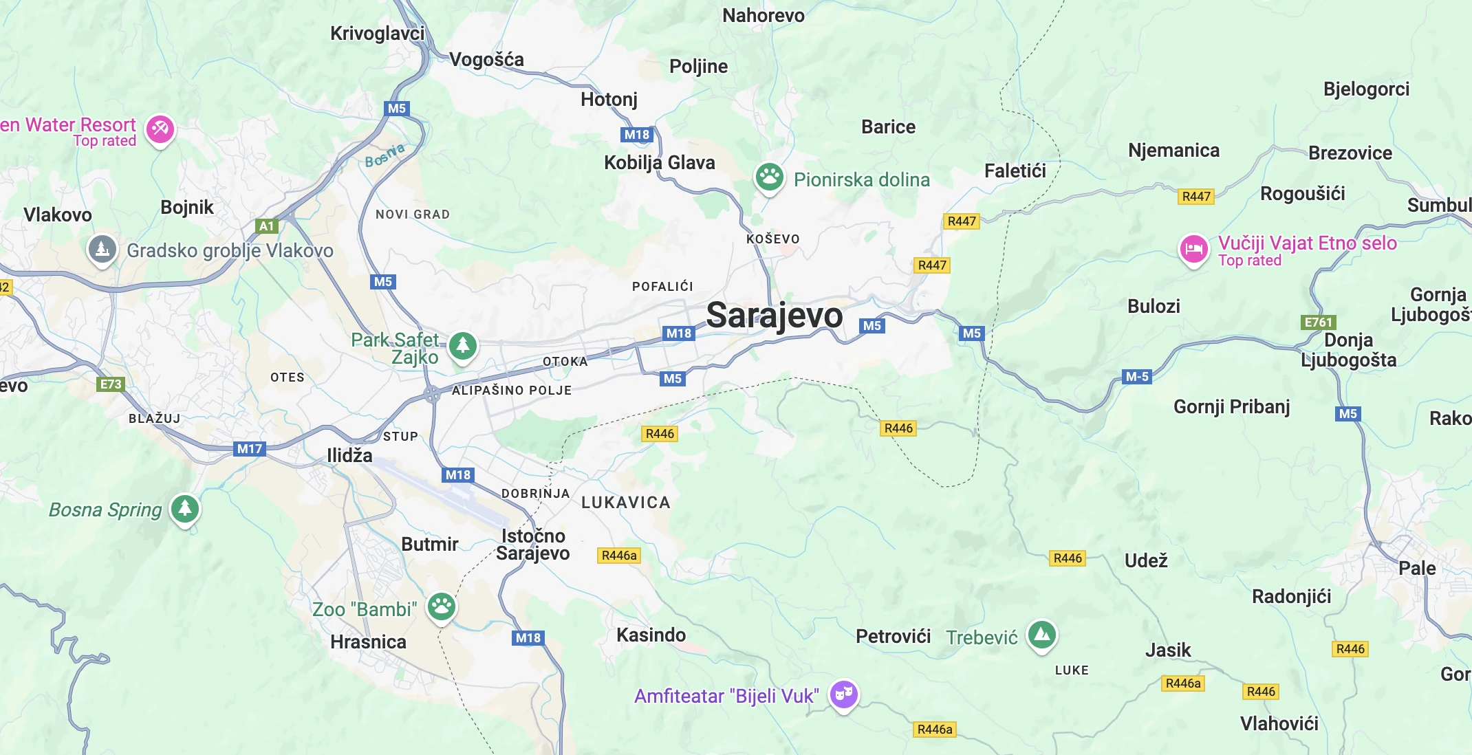 Sarajevo Map Sarajevo Map